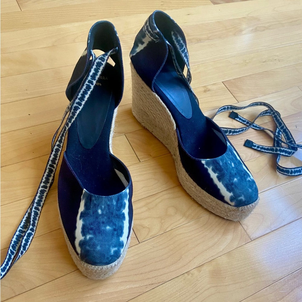 Altuzarra Blue Espadrille Shoes with Ankle Straps